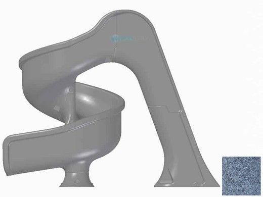 Global Pool Products Tsunami Swimming Pool Slide with LED Light | Gray | GPPSTS-GREY-LED