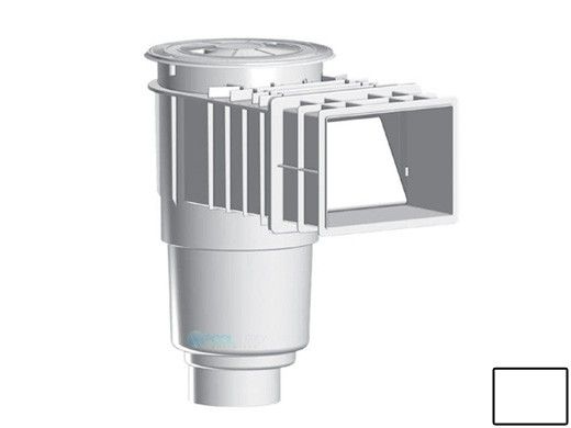 AquaStar Flow Star Standard Skimmer with Flush Face 4" Extension, Float Assembly, Basket, Lid, Collar and 4" Socket Sump | White | SKR14101D
