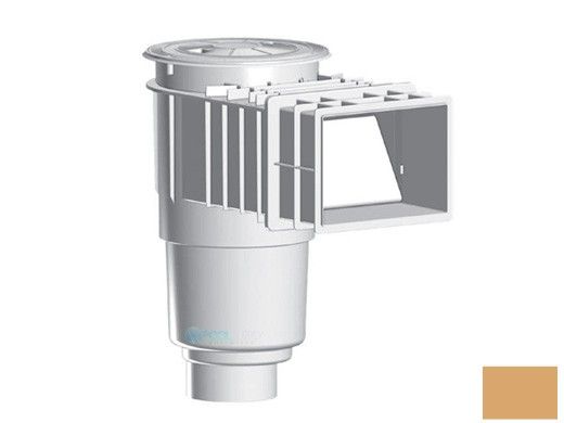 AquaStar Flow Star Standard Skimmer with Flush Face 4" Extension, Float Assembly, Basket, Lid, Collar and 4" Socket Sump | Tan | SKR14108D