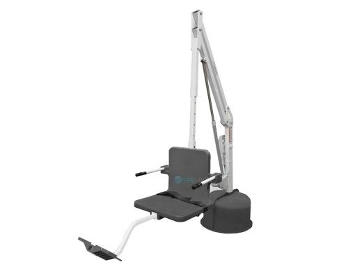 Aqua Creek Revolution Deep Draft Pool Lift with Spa Arm | No Anchor | White Powder Coat with Gray Seat | F-702RLSDD-G