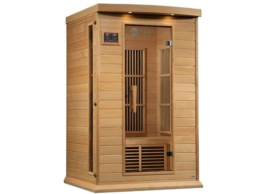 Golden Designs Maxxus 2-Person Near Zero EMF FAR Infrared Carbon Sauna | Hemlock | MX-K206-01-ZF