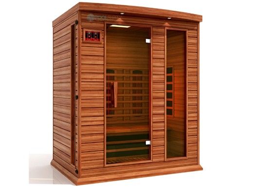 Golden Designs Maxxus 3-Person Full Spectrum Near Zero EMF FAR Infrared Carbon Sauna | Red Cedar | MX-M306-01-FS CED