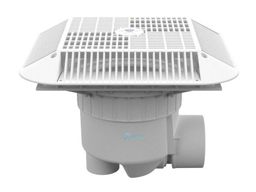 AquaStar 16" Anti-Entrapment Suction Outlet Cover with 3" Socket Sump and 4" Spigot Side Port | White | 1216101SSB