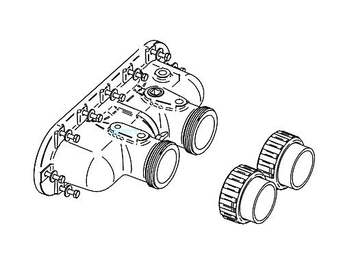 Lochinvar Header with Connection | 100173746