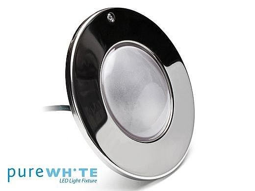 J&J Electronics PureWhite LED Pool Light HI Series | 120V Warm White Equivalent to 300W 300' Cord | LPL-F3W-120-300-P27
