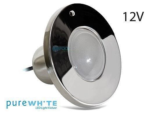 J&J Electronics PureWhite LED Spa Light | 12V Warm White Equivalent to 100W 50' Cord | LPL-S1W-12-50-P27