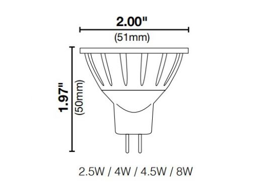 Sollos ProLED MR16 Series LED Lamp | Narrow Flood | 18V Equivalent to 20W | Silver - Dark Gray | MR16BBF/827/LED 81059