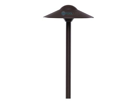 Sollos Dome Hat LED Path Light Fixture | 8.3" Hat 12" Stem | Arquitectural Aluminum - Textured Bronze | PDO083-TZ-12 915023