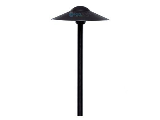 Sollos Dome Hat LED Path Light Fixture | 8.3" Hat 15" Stem | Arquitectural Aluminum - Textured Black | PDO083-TB-15 915028