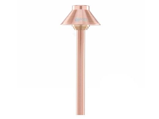 Sollos Traditional Hat LED Path Light Fixture | 4" Hat 15" Stem | Natural Metal - Copper | PTH040-CU-15 915405
