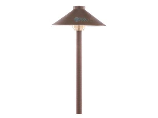 Sollos Traditional Hat LED Path Light Fixture | 7.5" Hat 18" Stem | Natural Metal - Antique Brass | PTH075-AB-18 915514