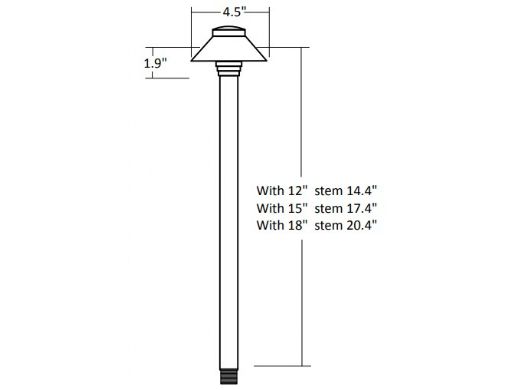 Sollos Straight Hat LED Path Light Fixture | 4
