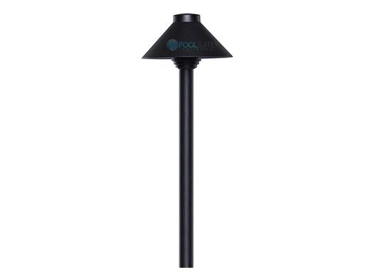 Sollos Straight Hat LED Path Light Fixture | 5.5" Hat 12" Stem | Arquitectural Aluminum - Textured Black | PSH055-TB-12 910021