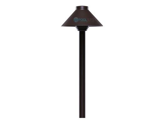 Sollos Straight Hat LED Path Light Fixture | 5.5" Hat 12" Stem | Arquitectural Aluminum - Textured Bronze | PSH055-TZ-12 910023