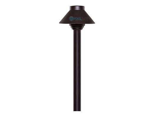 Sollos Straight Hat LED Path Light Fixture | 4" Hat 15" Stem | Arquitectural Aluminum - Textured Bronze | PSH040-TZ-15 913030