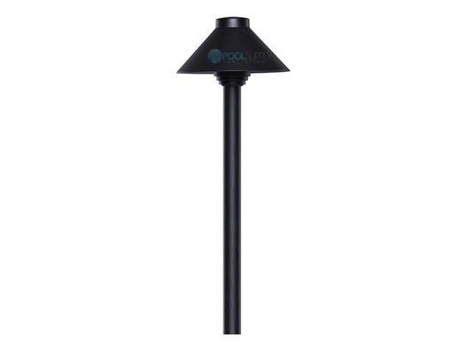 Sollos Straight Hat LED Path Light Fixture | 5.5" Hat 15" Stem | Arquitectural Aluminum - Textured Black | PSH055-TB-15 910028