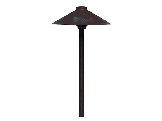 Sollos Straight Hat LED Path Light Fixture | 9" Hat 15" Stem | Arquitectural Aluminum - Textured Bronze | PSH090-TZ-15 914030