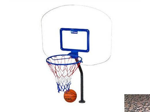 Global Pool Products Heavy Duty Basketball Set | 12" Offset with Net & Ball | Copper Vein Frame | No Anchors | GPPOTE-HDBBS-CV