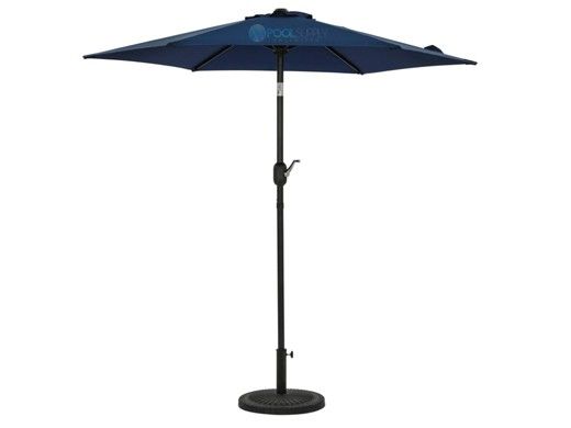 Bistro Market Umbrella | 7.5-ft Hexagonal | Navy Blue Polyester Fabric | NU6828