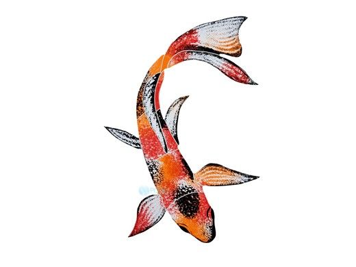 Artistry In Mosaics Koi Fish B Mosaic | 7" x 10" | KFMCOBS