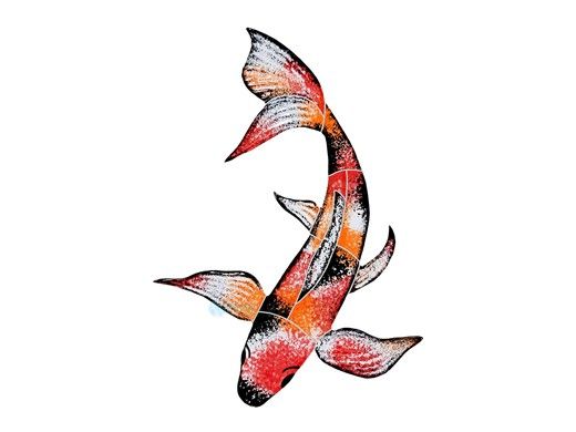 Artistry In Mosaics Koi Fish C Mosaic | 7" x 10" | KFMCOCS
