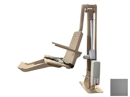 SR Smith multiLift2 Flanged Mounted ADA Compliant Pool Lift | Field Reversible Seat | No Anchor | Slate | 580-0000N-ST