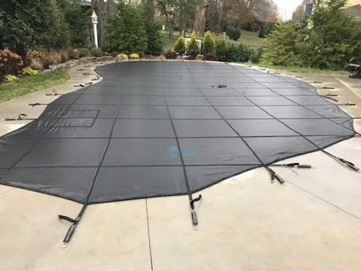 Merlin Dura-Mesh 15-Year Mesh Safety Cover | Rectangle 14' x 28' | No Step | Black | 2M-M-BK