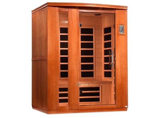 Golden Designs Dynamic Lugano Edition 3-Person Low EMF FAR Infrared Sauna | Hemlock  | DYN-6336-02