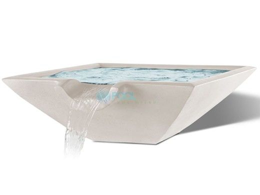 Slick Rock Concrete 30" Square Camber Water Bowl | Great White | No Liner | CS3011-GREATWHITE