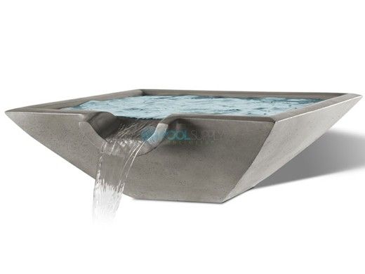 Slick Rock Concrete 30" Square Camber Water Bowl | Shale | No Liner | CS3011-SHALE