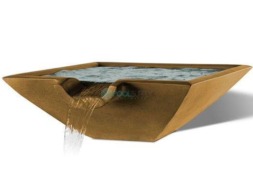 Slick Rock Concrete 30" Square Camber Water Bowl | Umber | No Liner | CS3011-UMBER