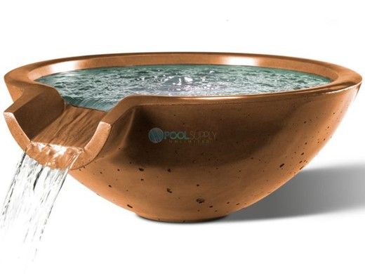 Slick Rock Concrete 30" Round Camber Water Bowl | Copper | No Liner | CR3012-COPPER