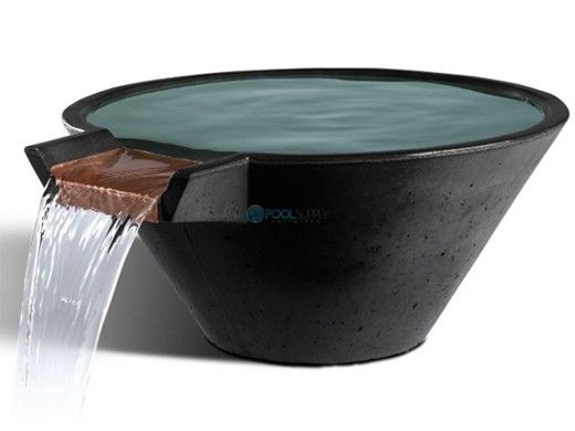 Slick Rock Concrete 34" Conical Cascade Water Bowl | Onyx | No Liner | KCC34CNL-ONYX