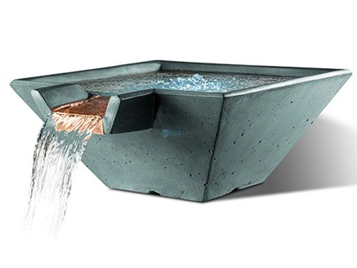 Slick Rock Concrete 34" Square Cascade Water Bowl | Denim | No Liner | KCC34SNL-DENIM
