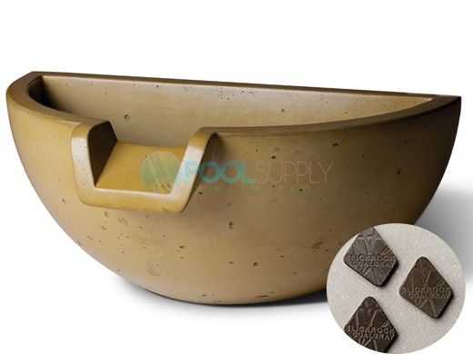 Slick Rock Concrete 16" Half Spill Water Bowl | Coal Gray | No Liner | KSPH3616NL-COALGRAY
