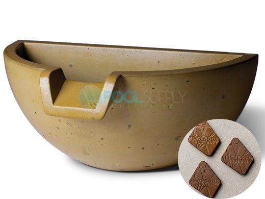 Slick Rock Concrete 16" Half Spill Water Bowl | Rust Buff | No Liner | KSPH3616NL-RUSTBUFF