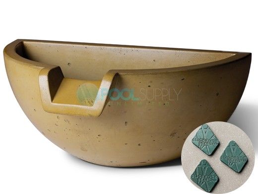Slick Rock Concrete 16" Half Spill Water Bowl | Seafoam | No Liner | KSPH3616NL-SEAFOAM