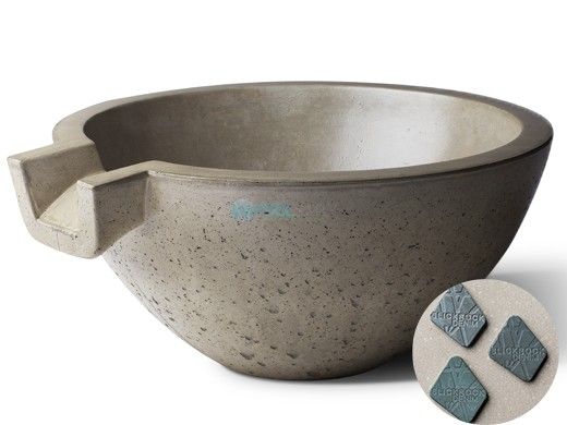 Slick Rock Concrete 24" Classic Spill Water Bowl | Denim | No Liner | KSPC2412NL-DENIM