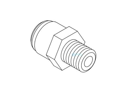 Paragon Aquatics Quick Tubing Adapter | 1/4" MPT x 3/8" OD | B4640