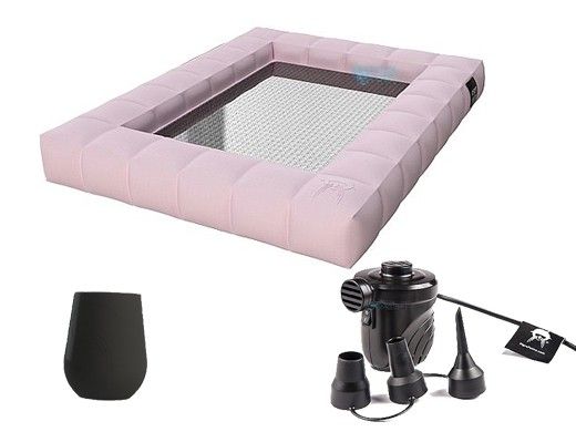 Pigro Felice Modul'Air Premium Inflatable Double Floating Hammock Bundle | Rose Pink | 921990-RPINK