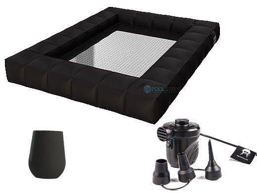 Pigro Felice Modul'Air Premium Inflatable Double Floating Hammock Bundle | Matte Black | 921990-MBLACK