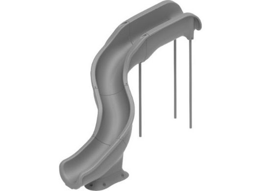 Global Pool Products Landscape Slide Swimming Pool Slide | Left Turn | Gray | GPPSRT15-GREY-L