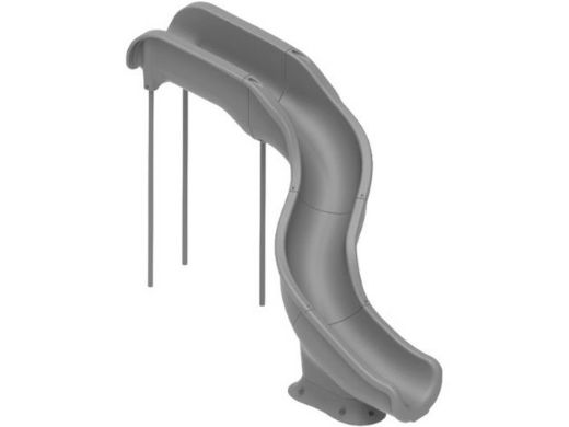 Global Pool Products Landscape Slide Swimming Pool Slide with LED Light | Right Turn | Gray | GPPSRT15-GREY-R-LED