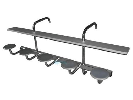 Global Pool Products 5-Seat Swim-Up Bar Top | Copper Vein Powder Coated Frame - Tan Top | GPPOTE-5ST-CV-S