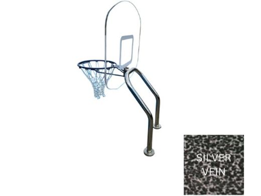 Global Pool Products X2 Basketball Set | 17.5" Anchor Spacing | Dual Pole with Net & Ball | Silver Vein Frame | No Anchors | GPP-X2BB-SV
