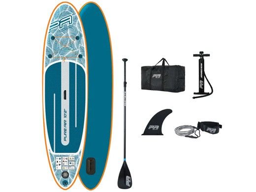 Aqua Marina Pure Air All-Around iSUP | Adjustable Aluminum Paddle with Safety Leash | Blue | 10' 10" x 32" | PA-23AR06PS