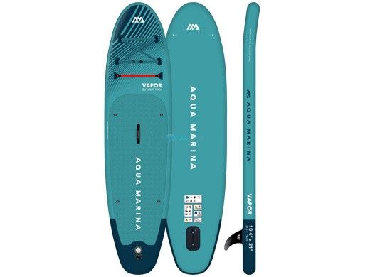 Aqua Marina All-Around iSUP | Aluminum Sports III Paddle with Safety Leash | Vapor - Aqua Splash | 10' 4" x 31" | BT-23VAP