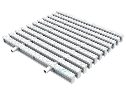AquaStar 12" Perpendicular T-Bar Deck Drain | 20 Feet | Medium Gray | TBAR12-20-117