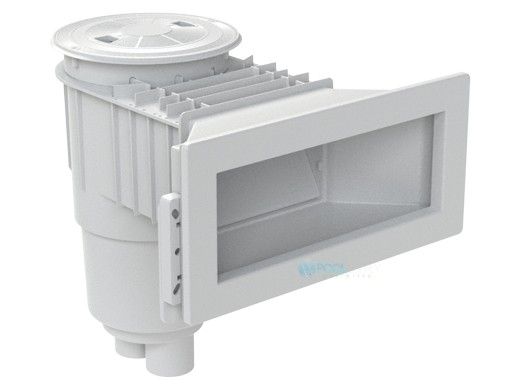AquaStar FlowStar Widemouth Fiberglass Skimmer with Float Assembly, Basket, Lid and Collar | Light Gray | SKR36103