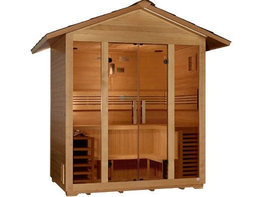 Golden Designs Vorarlberg 5-Person Traditional Outdoor Sauna | Hemlock | GDI-8105-01